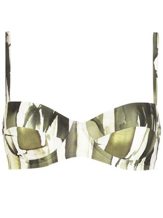 Lenny Niemeyer Bamboo-print bikini top - women - Polyamide/Spandex/Elastane - P - Green