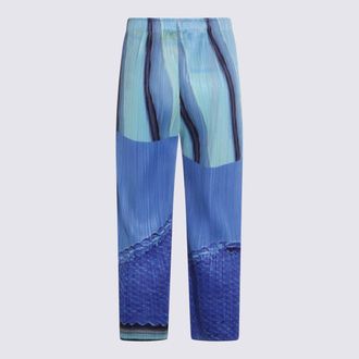 Pleats Please Issey Miyake Womens Trousers Blue-Yellow _pl Blue/yellow
