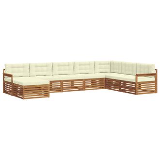 vidaXL Conjunto De Sof&aacute;s De Exterior Con Coj&iacute;n 8 Pcs Natural Y Crema Vidaxl