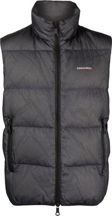 Dsquared2 logo-embossed ripstop puffer vest - men - Polyamide/Feather Down/Cotton/Polyamide - 48 - Blue
