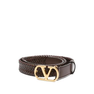 Valentino Garavani VLogo Braided Leather Belt