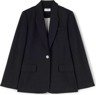 Motivi Single-breasted jas in cr&ecirc;pestof - Dames - Blazers - Zwart - S - Polyester - Jassen