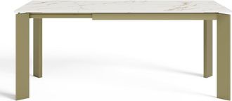 Sia Home Mesa extensible 6-8 personas cer&aacute;mica efecto m&aacute;rmol blanco 140 cm