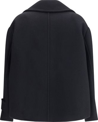 Chlo&eacute; Womens Coat Oversized Short Wool Black (ovis Aries)