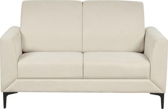 Beliani Beliani - Sof&aacute; Moderno Retro Patas Negras Tapizado 2 Plazas Tela Poli&eacute;ster Beige Fenes