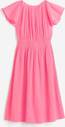 H&M Gecrinkeltes Baumwollkleid - Pink