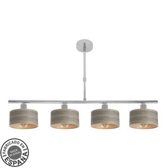 Fabrilamp Lampara Gilda 4xe14 Cromo/madera Gris Retgx76x14 Cm