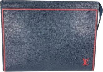 Louis Vuitton Pre-owned M63394 Pochette Pouch - unisex - Vintage Clutch - Blauw - ONE Size - Leer - Vintage