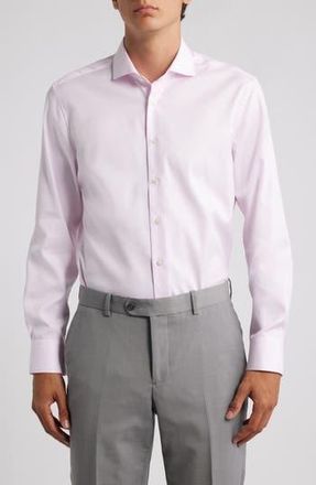 Eterna Slim Fit Non-Iron Cotton Twill Cover Shirt in Pink at Nordstrom Rack, Size 15.5 - L