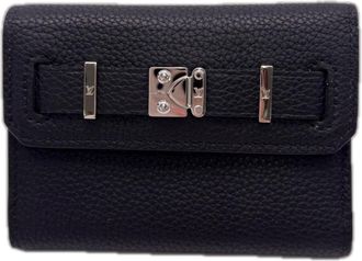 Louis Vuitton Black Leather Wallet (Tri-Fold) (Pre-Owned)