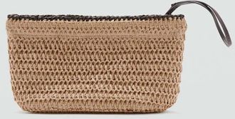 Mango Pochette fibra naturale beige - Donna - Taglia unica - MANGO