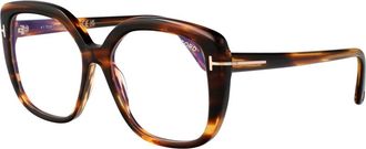 Tom Ford Blue Block Square Opticals - Dames - Brillen - Bruin - 53 MM - Accessoires