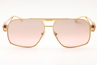 Versace 0VE2269 Rectangular Metal Sunglasses - Gold