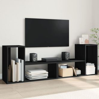 vidaXL Vidaxl - Muebles Para Tv 2 Uds Madera De Ingenier&iacute;a Negro 75x30x50 Cm
