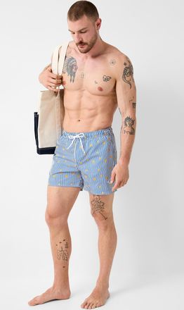 Jack & Jones Mens Mini pattern and twin-stripe swim trunk