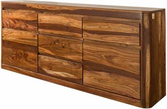 Massivmoebel24 Credenza in legno di Shesham / Acacia 185x40x80 Noce cerato toronto 202