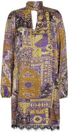 8 by YOOX PRINTED MINI DRESS W/ NECK-STRAP