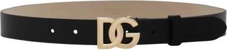 Dolce & Gabbana Belts, female, Black, M, Leather Logo Belt