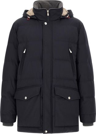 Brunello Cucinelli Navy Blue Quilted Jacket