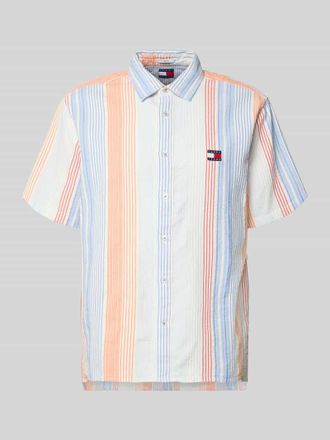 Tommy Jeans Relaxed Fit Freizeithemd aus reiner Baumwolle in Orange, Gr&ouml;&szlig;e XXL