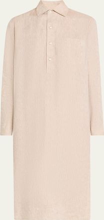 Loro Piana Lela Shantung Nep Midi Shirtdress With Belt