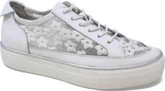 Django & Juliette Womens Faders Platform Sneakers In White/ Flowers Print