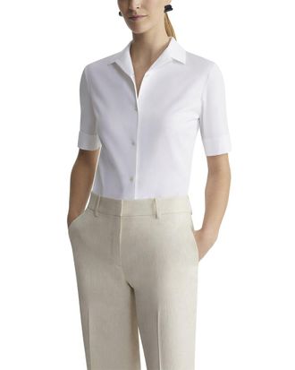 Lafayette 148 New York Notch Collar Slim Shirt