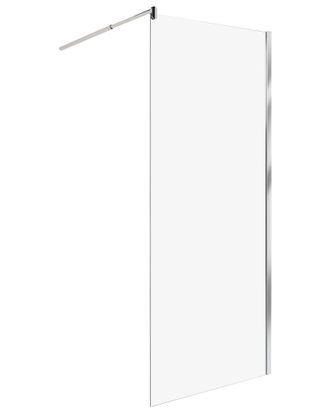 Beliani Box Doccia In Vetro Temperato Divisorio Senza Porta Argento 80 X 190 Cm Ahaus