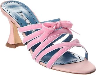 Manolo Blahnik Clementel 80 Velvet Sandal
