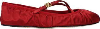 Dolce & Gabbana Dolce&Gabbana Mujers Bailarinas Sat&eacute;n Rojo/Rub&iacute;