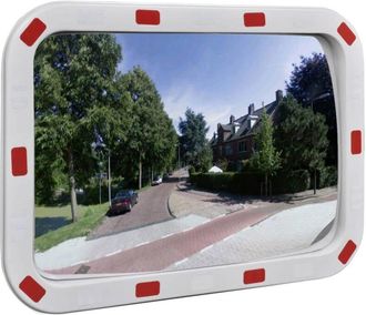 vidaXL Espejo De Tr&aacute;fico Convexo Rectangular Con Reflectores 40 X 60cm Vidaxl