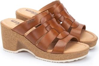 Pikolinos Comfortabele Sleehak Sandaal met Gewatteerde Binnenzool - Dames - Muiltjes - Bruin - 41 EU - Schoenen