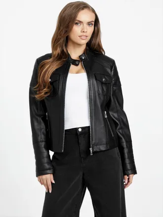 Guess Danielle Faux-Leather Moto Jacket