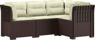 vidaXL Sof&aacute; De Jard&iacute;n Para 4 Personas Con Cojines Estilo Rattan Pp Vidaxl