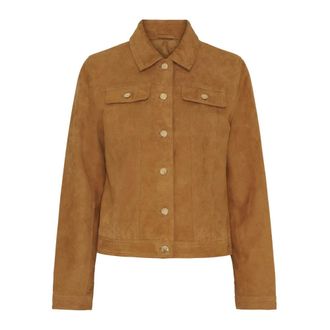 BTF-CPH Btfcph - Denim Jacket in Suede - Dames - Jassen - Bruin - Maat: XL Denim