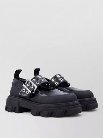 Ganni cleated sole ballerina style loafer