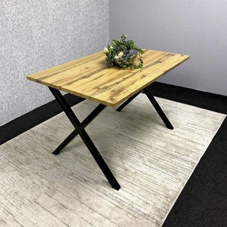 Kosy Koala Wooden Dining Table With Metal Legs for Dining, Work, or Study in Brown