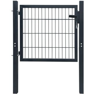 vidaXL Cancello Da Giardino 2d (singolo) Grigio Antracite 106 X 130 Cm - Vidaxl