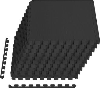 vidaXL Tapete Para Piscina 40 Uds. Negro 14,4 M&sup2; Espuma Eva Vidaxl