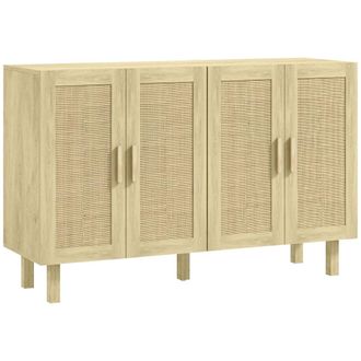 HOMCOM Aparador para sal&oacute;n 120x39.5x76 cm madera natural
