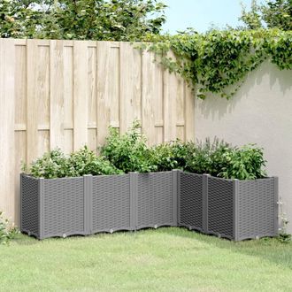 Berkfield Home Garden Planter Light Grey 160x120x53 cm PP | Size: 160 x 120 x 53 cm