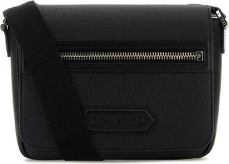 Tom Ford Black Leather Small Traveller Crossbody Bag