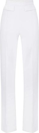 Elisabetta Franchi Double-layer Stretch Cr&ecirc;pe Broek - Dames - Wijde Broeken - Wit - S - Polyester - Broeken
