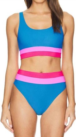 Beach Riot Mackenzie Sports Bra In Orchid Colorblock