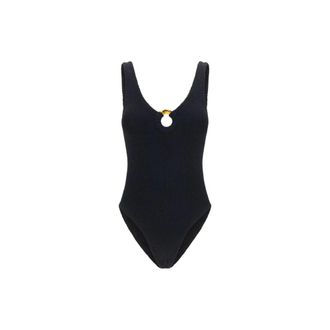 Hunza G One-piece, female, Black, Size: ONE SIZE Elegant Circular Cut-Out Swimsuit