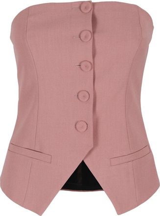 Erika Cavallini Semi Couture Uma Pink Ash Fitted Top Gilet