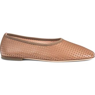 AGL Lucy Perforated Ballet Flat in Cocoa Nappa at Nordstrom, Size 39.5