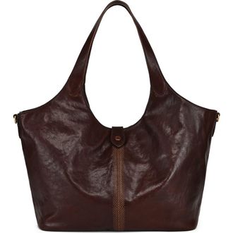 OLD TREND Marigold Genuine Leather Spacious Refined Carryall Tote in Coffee at Nordstrom