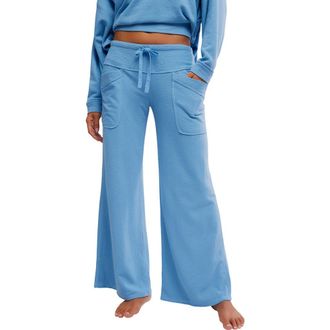 Free People Staycation Lounge Pants in Blissful Blue at Nordstrom, Size X-Small