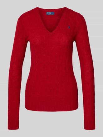 Polo Ralph Lauren Strickpullover aus Wolle-Kaschmir-Mix Modell KIMBERLY in Rot, Gr&ouml;&szlig;e XL